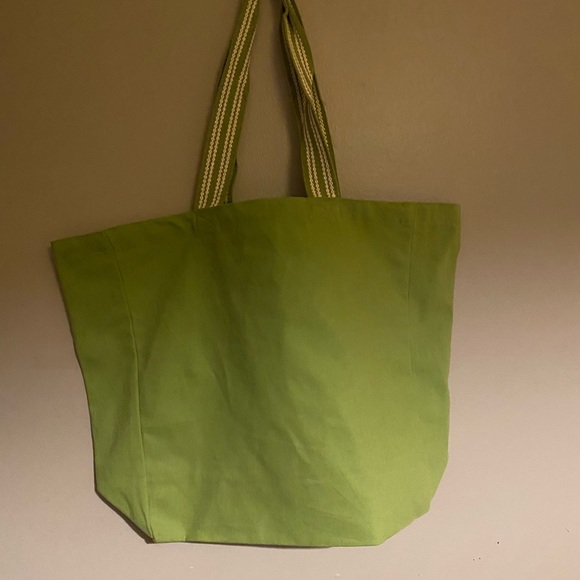 **LAST ONE** NWT RAE DUNN Green Color Good Vibes Only Tote Bag - Picture 5 of 7